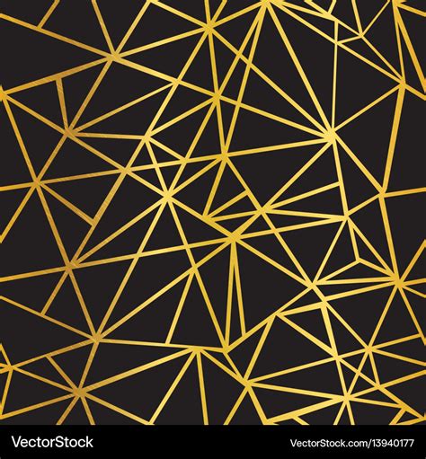 Black and gold foil geometric mosaic Royalty Free Vector