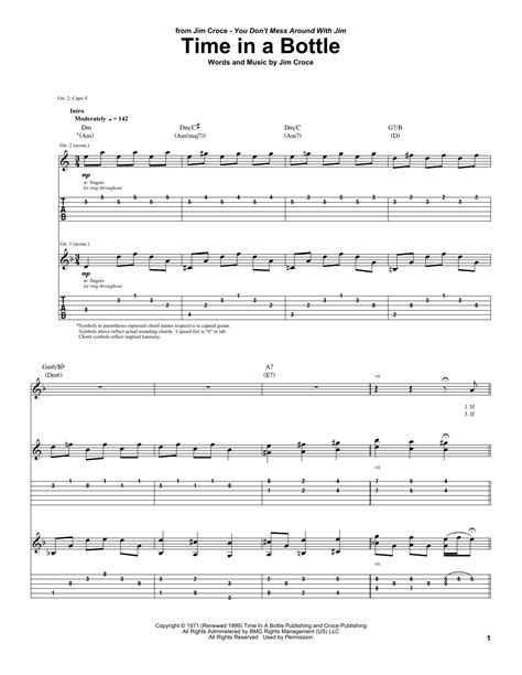 Time In A Bottle Guitar Tab by Jim Croce (Guitar Tab – 63860)