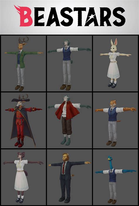 3D Models - BEASTARS Characters Pack by SmakkoHooves on DeviantArt