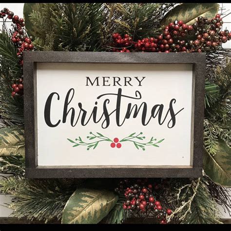 Merry Christmas White Farmhouse styled Wooden sign | Etsy | Christmas wooden signs, Christmas ...