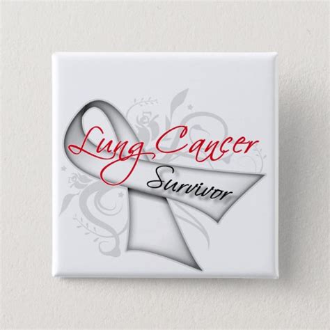 Survivor - Lung Cancer Ribbon 15 Cm Square Badge | Zazzle.co.uk