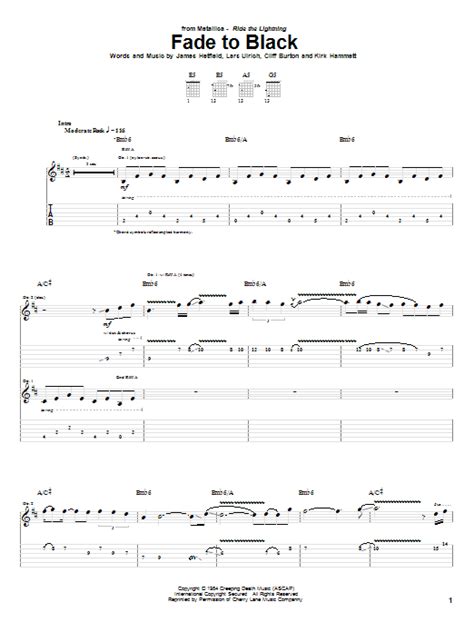 Fade To Black by Metallica - Guitar Tab - Guitar Instructor