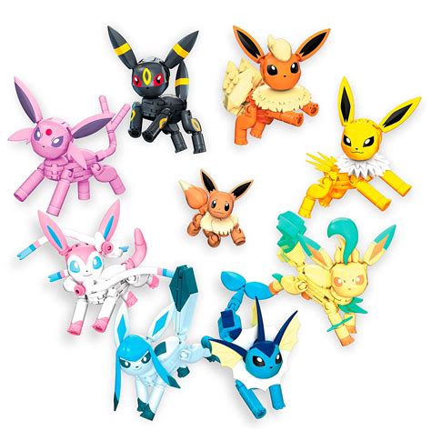 Buy MEGA Pokémon Every Eevee Evolution Toy Building Set, Vaporeon, Jolteon, Flareon, Espeon ...