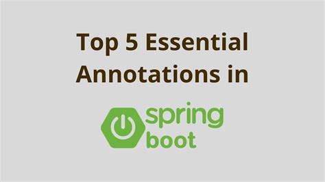 Spring boot annotations cheat sheet - batmanform