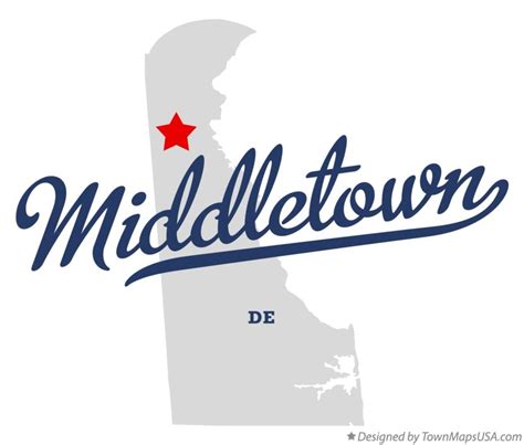 Map of Middletown, DE, Delaware