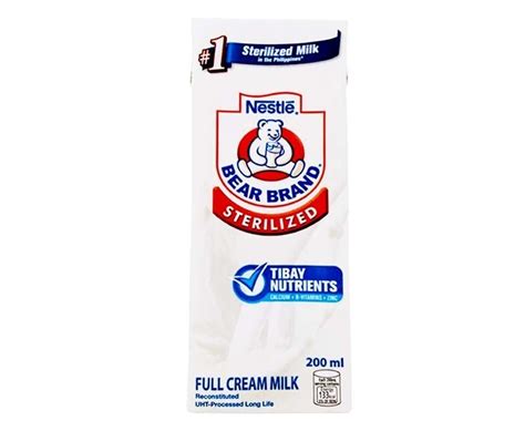 Nestlé Bear Brand Sterilized Full Cream Milk 200mL