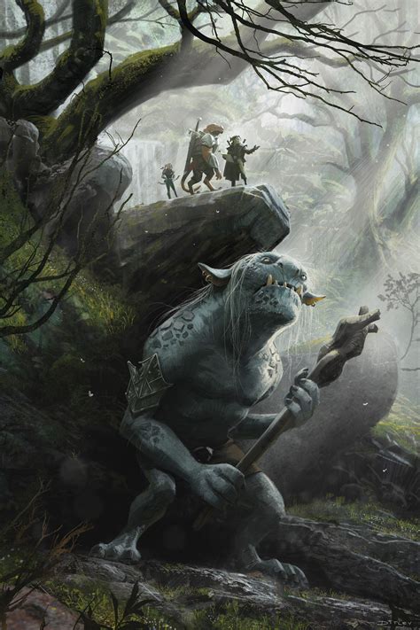 Fantasy Art Artwork Creature Troll Creature Trees Rocks Forest Digital ...