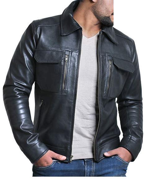 Men’s Genuine Lambskin Black Leather Jacket