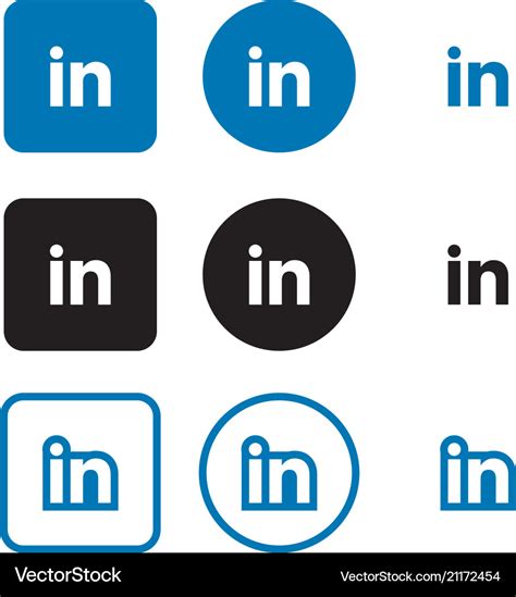 Linkedin social media icons Royalty Free Vector Image