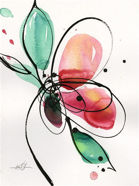 Abstract Flower Drawings