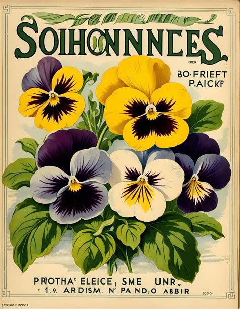 Vintage Seed Packet Pansies Free Stock Photo - Public Domain Pictures
