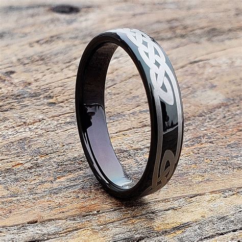 Viking Black Tungsten Knot Celtic Rings - Sizable | Foxy - Forever Metals