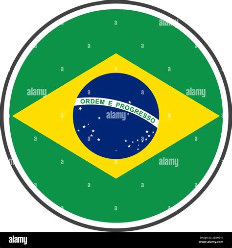 Circle brazil flag with icon vector isolated on white background Stock Vector Image & Art - Alamy