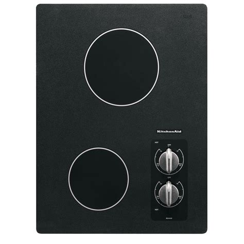 KitchenAid KECC056RBL 15" Electric 2-Burner Ceramic-Glass Conventional Radiant Cooktop | Shop ...