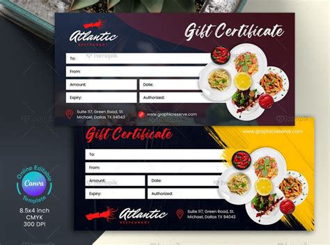 Restaurant Gift Certificate Design Template - Heropik!