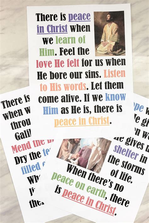 Peace in Christ Flip Chart & Lyrics - Primary Singing