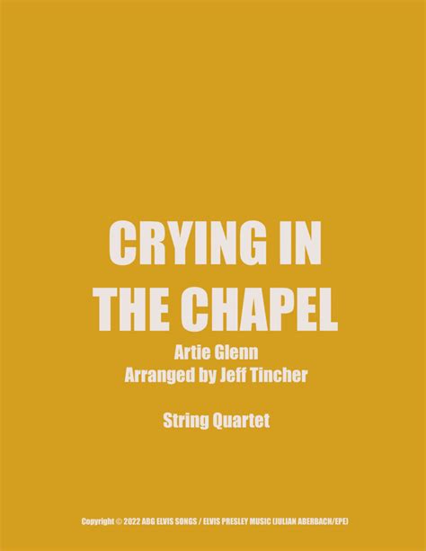 Crying In The Chapel Sheet Music | Elvis Presley | String Quartet