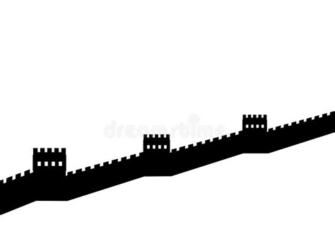 Great Wall China Silhouette Stock Illustrations – 339 Great Wall China ...