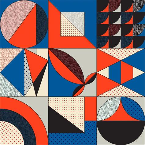 Retro aesthetics in abstract pattern design composition. Art deco inspired vector graphics ...