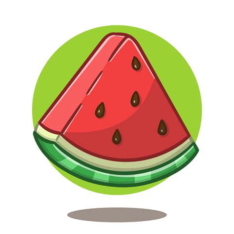 art illustration of cute cartoon watermelon, flat cartoon style icon. 15867063 Vector Art at ...