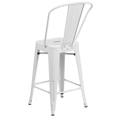 Metal 24'' Counter Stool in White - CH-31320-24GB-WH-GG