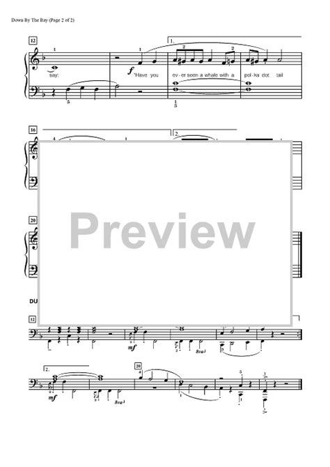 Down By The Bay" Sheet Music for Piano - Sheet Music Now