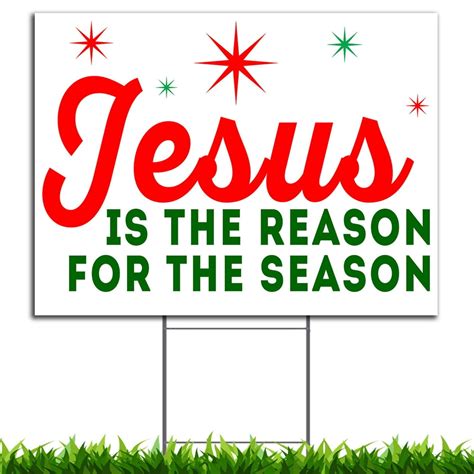 Jesus is The Reason for The Season Christmas Holiday Yard Sign, 24x18 ...