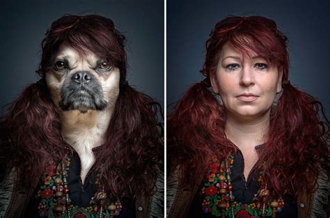 Fotógrafo viste a los perros igual que sus dueños para retratar el parecido