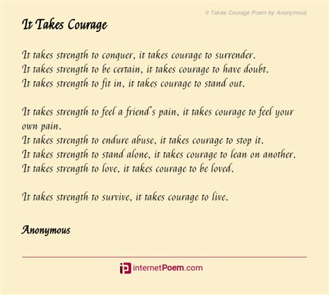 Courage Poems For Kids