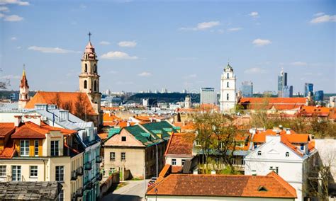 Vilnius Old Town, Lithuania Stock Photo - Image of hill, house: 53390196