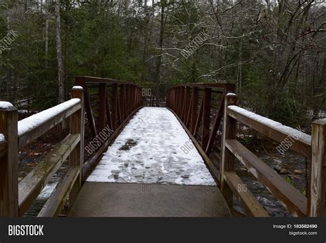 Metal Foot Bridge Over Creek During Image & Photo | Bigstock