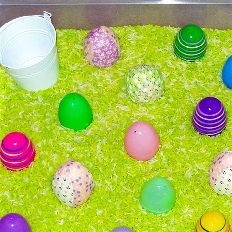 Easter sensory bin: How we used it - Gift of Curiosity