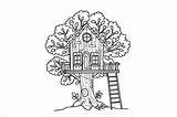 Tree House Coloring Page Graphic By Forhadx5 · Creative Fabrica sketch template
