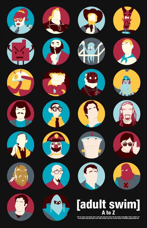 Adult Swim A - Z Character History Print | William Henry Design Shop