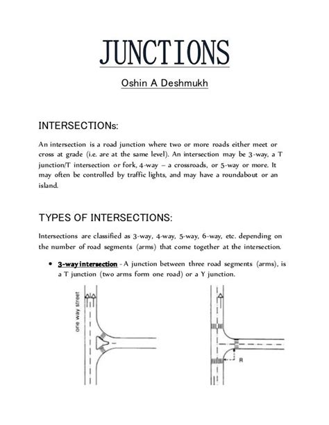 Road Junctions and Intersections