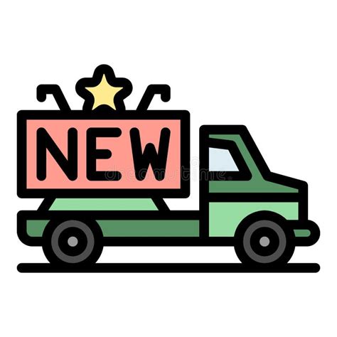 New Campaign Truck Icon Color Outline Vector Stock Vector ...