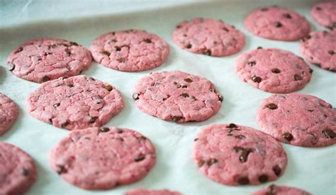 Pink Chocolate Chip Cookies - No Dairy No Cry