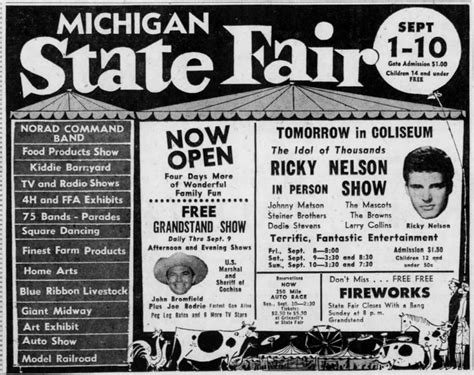 1961 Michigan State Fair | The Concert Database