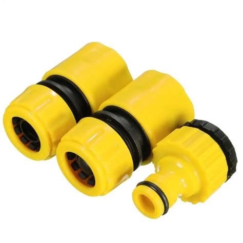 3pcs 3/4 1/2 Threaded Plastic Garden Water Hose Pipe Connector Tube ...