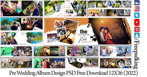 Pre Wedding Album Design PSD Free Download 12X36 2022