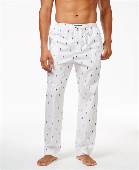 Lyst - Polo Ralph Lauren Men's Woven Polo Player Pajama Pants in White ...