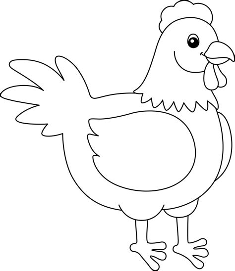 Chicken Coloring Page Vector Art, Icons, and Graphics for Free Download