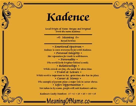 Kadence - Meaning of Name