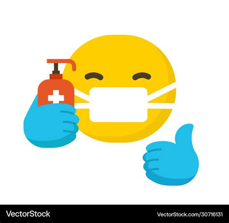 Emoticon Wearing Surgical Protective Mask Emoji Vector Image | My XXX ...