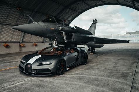 Bugatti Chiron Sport And Rafale Fighter Jet Meet In Asphalt-Vibrating ...