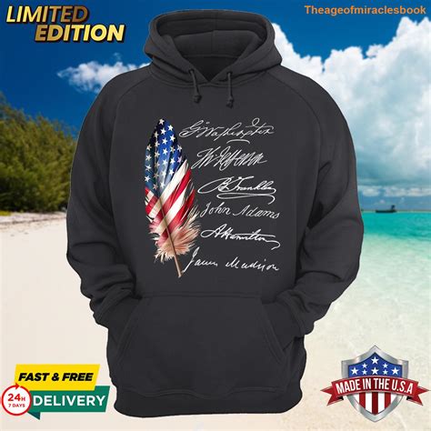 6 Founding Signers Signatures Fathers Of Usa Patriotic T-shirt