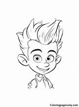 Jimmy Neutron Color Sheets Coloring Pages  sketch template