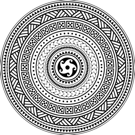 Tribal Polynesian mandala design, geometric Hawaiian tattoo style ...