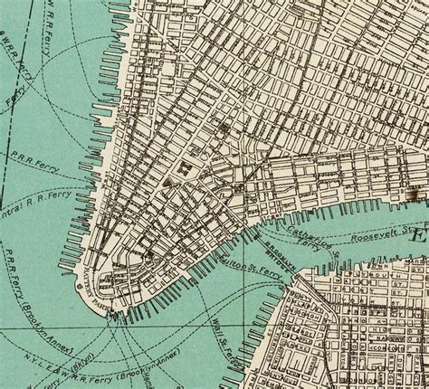 New York City Map 1890 Map of New York Newark Brooklyn Vintage - Etsy