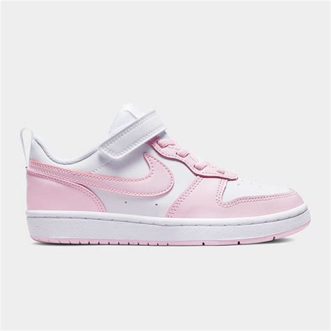 Junior Pre-School Nike Court Borough Low 2 White/Pink Shoes - Totalsports